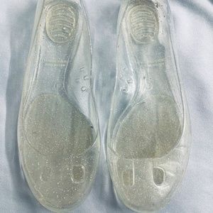 Plastic Clear Glitter Jelly Shoes